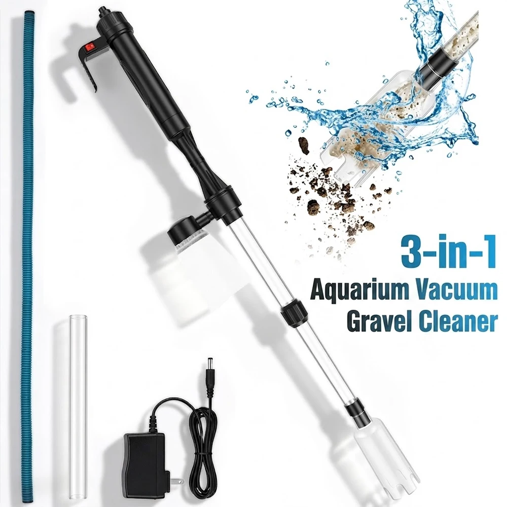 Planted Aquarium Cleaning - Aquariumstofzuiger grindreiniger 3-in-1 visbakstofzuiger met waterverversing,