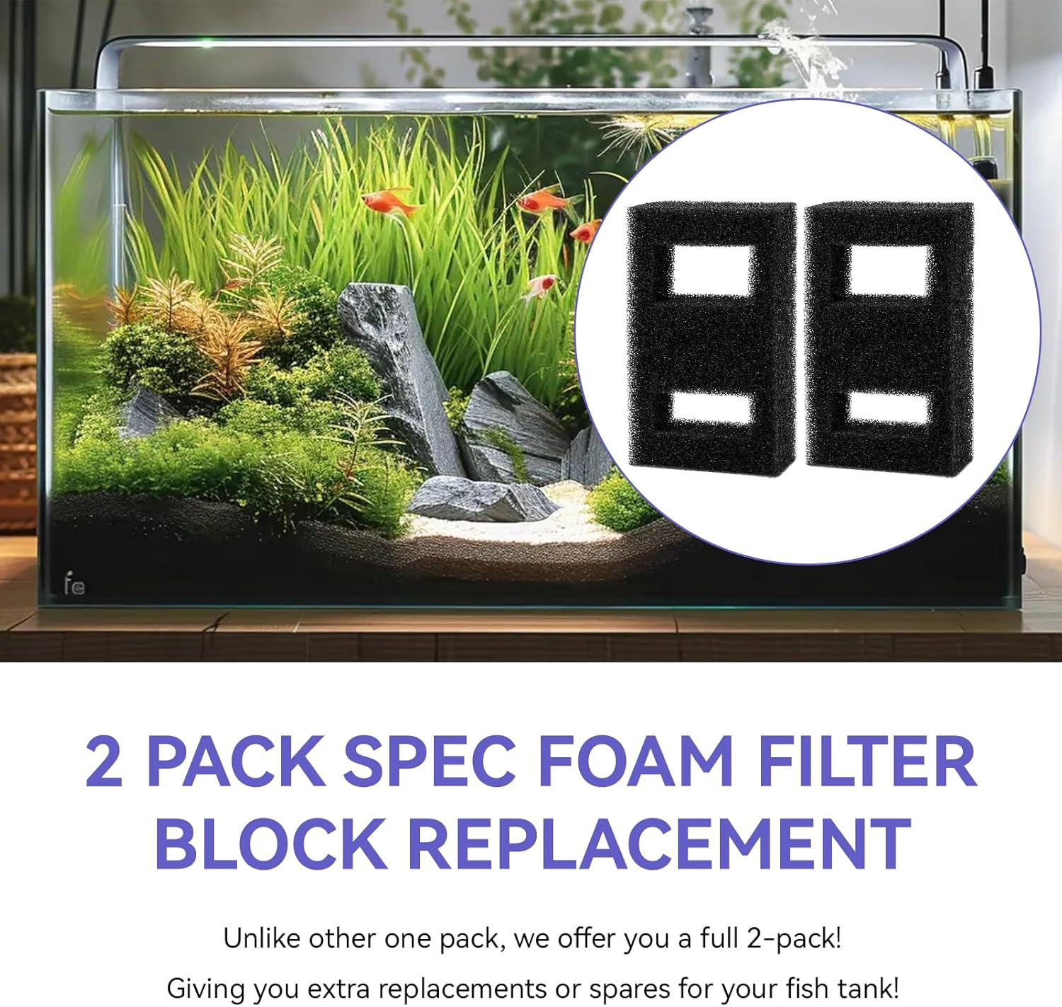 Fluval Aquarium Spec - Compatibel schuimfilterblok geschikt voor Fluval Spec